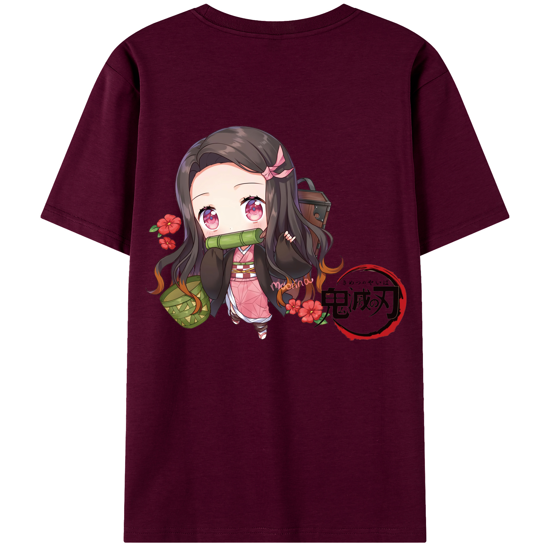 （画像用） 鬼滅の刃（きめつのやいば）竈門 禰󠄀豆子／かまど ねずこ Kamado Nezuko レディース半袖Tシャツ(バックプリント)